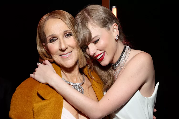Taylor Swift and Céline Dion’s Heartwarming Backstage Embrace at 2024 Grammys Silences Fan Uproar, Reflecting Mutual Respect and Unity in Music Industry